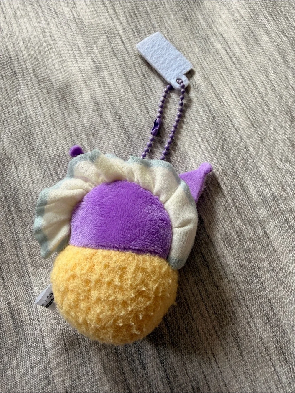 Sanrio Kuromi Plush Keychain - Purple and Yellow